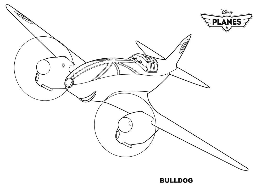 Bulldog Planes Disney Coloring Page
