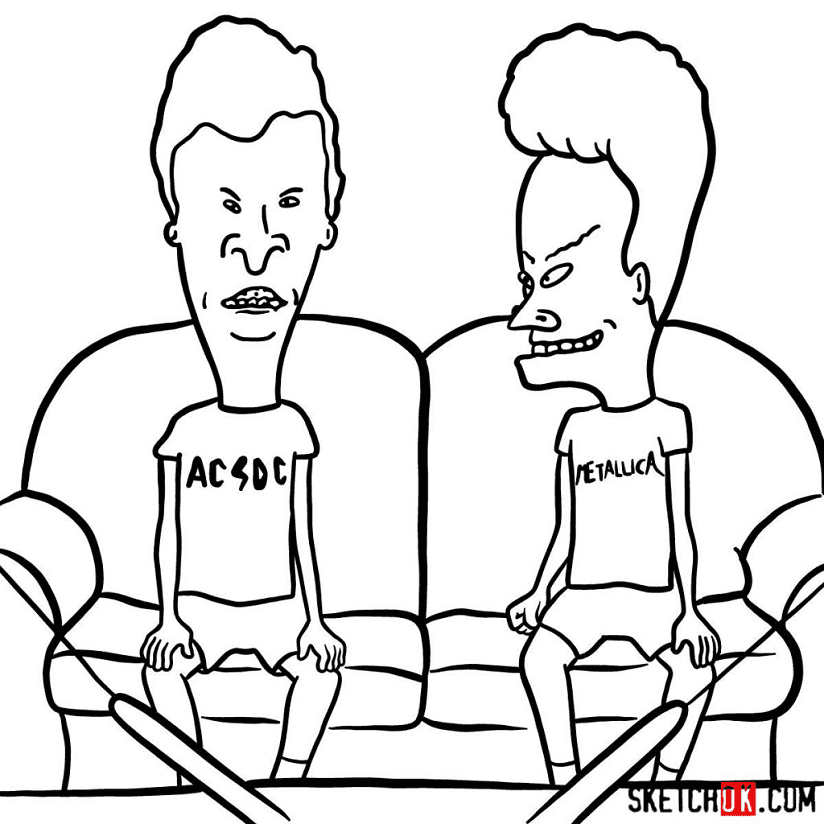 Butt Head with Beavis Coloring Page