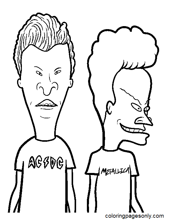 Butthead, Beavis Coloring Page