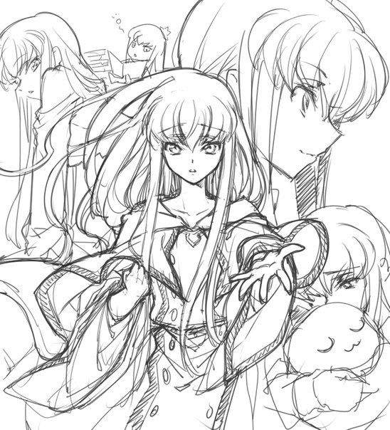 C.C. in Code Geass Coloring Page