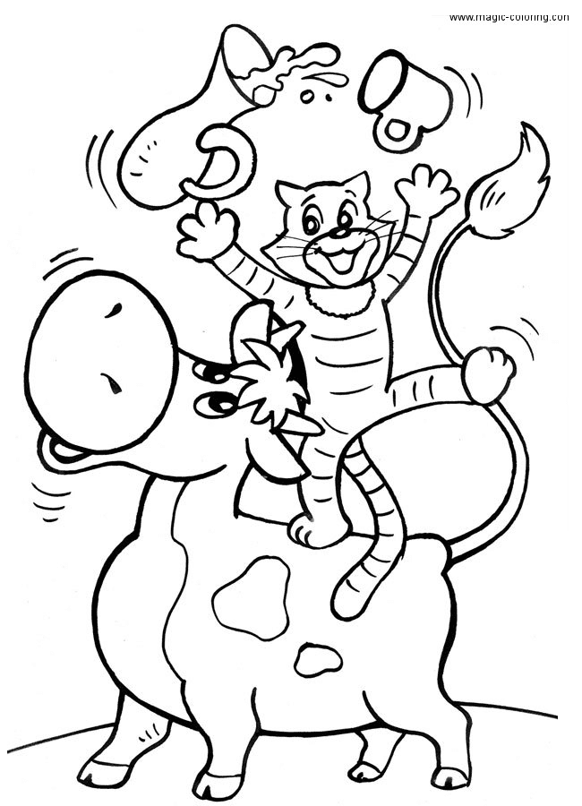 Cat Matroskin and Cow Murka Coloring Page