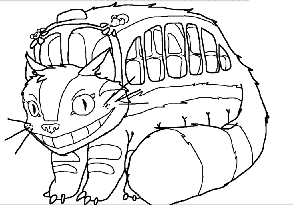 my neighbor totoro cat bus drawing