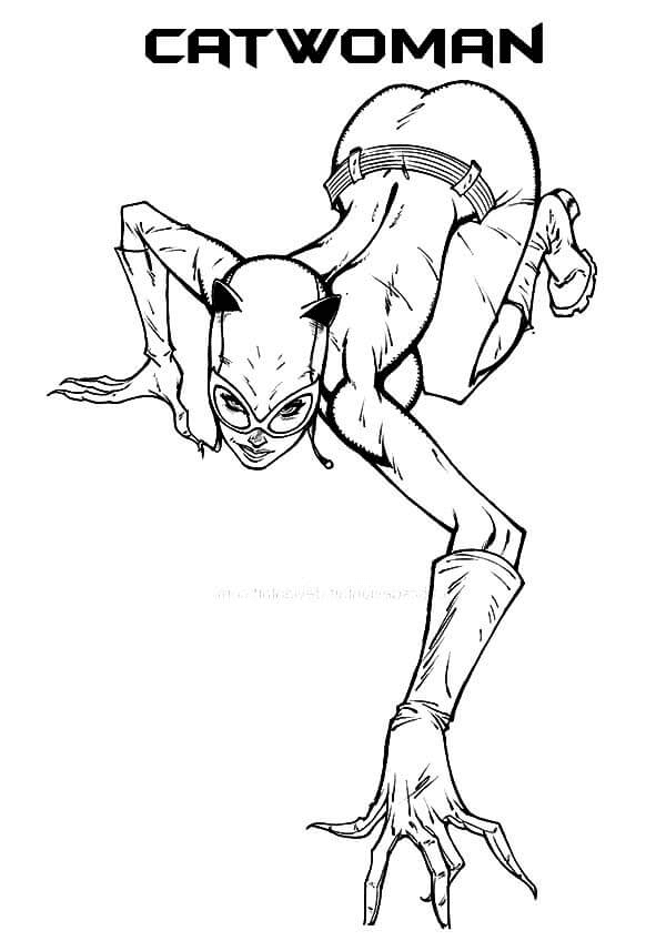 Catwoman Free Coloring Page