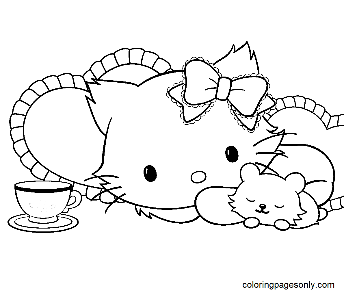 Charmmy Kitty and Friend Coloring Page