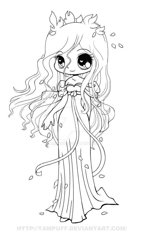 Chibi Giselle Coloring Page