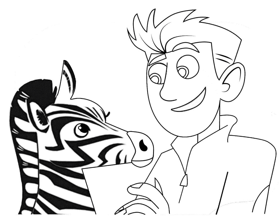 Chris Kratts and Animal from Wild Kratts