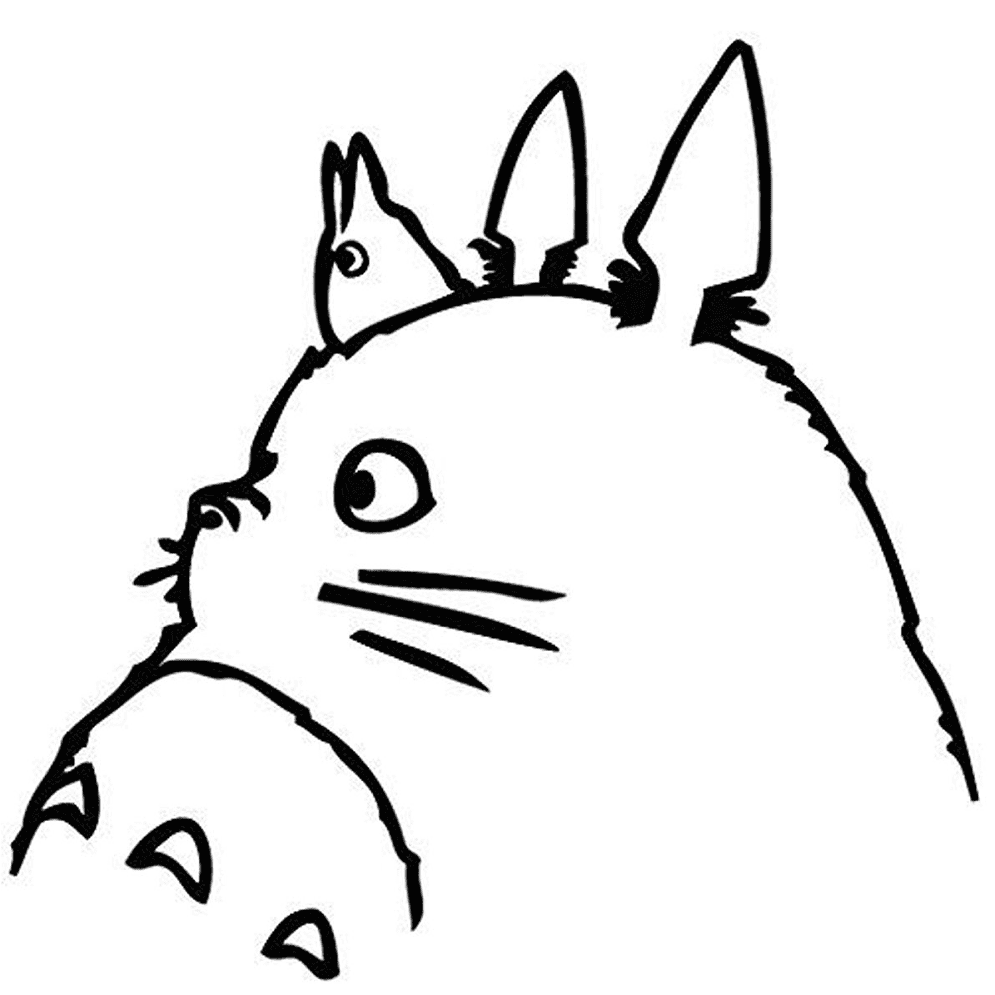 Chubby Totoro Coloring Page