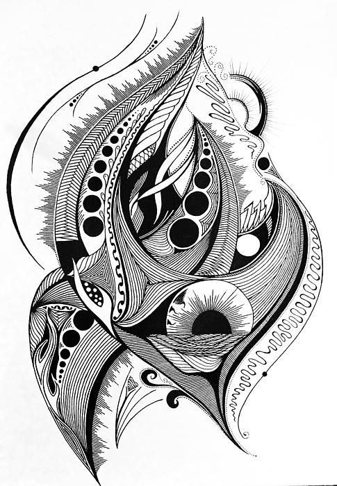 Circles and Flames Coloring Page