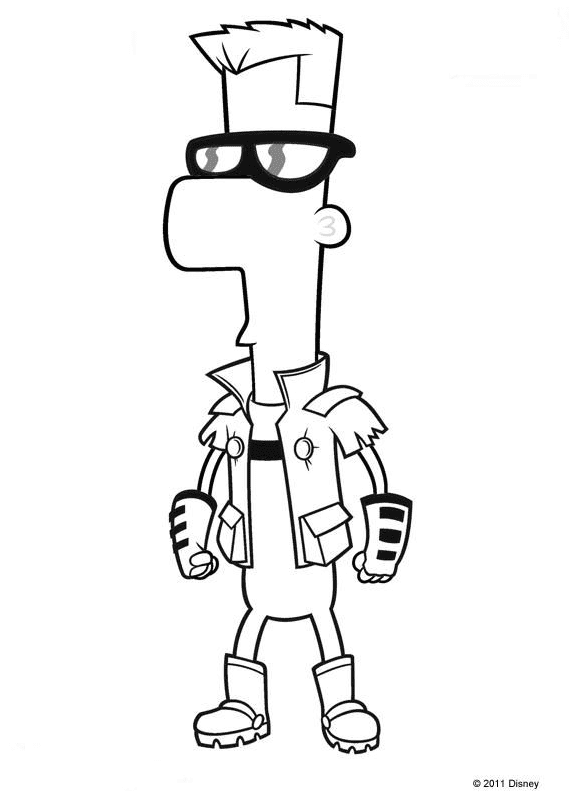 Cool Ferb Fletcher Coloring Page