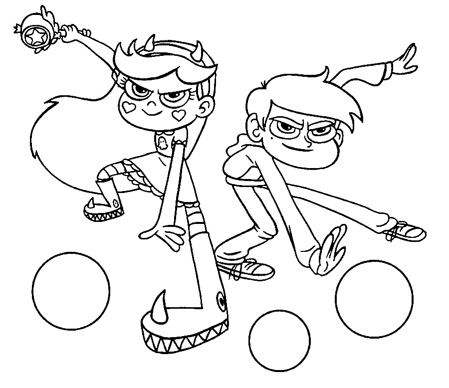 Cool Star and Marco Coloring Page