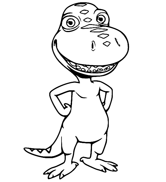 Cute Buddy Tyrannosaurus Coloring Pages
