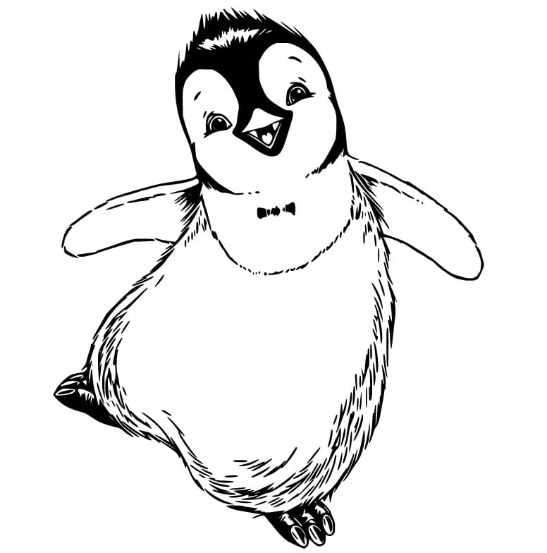 Cute Erik Penguin Coloring Page