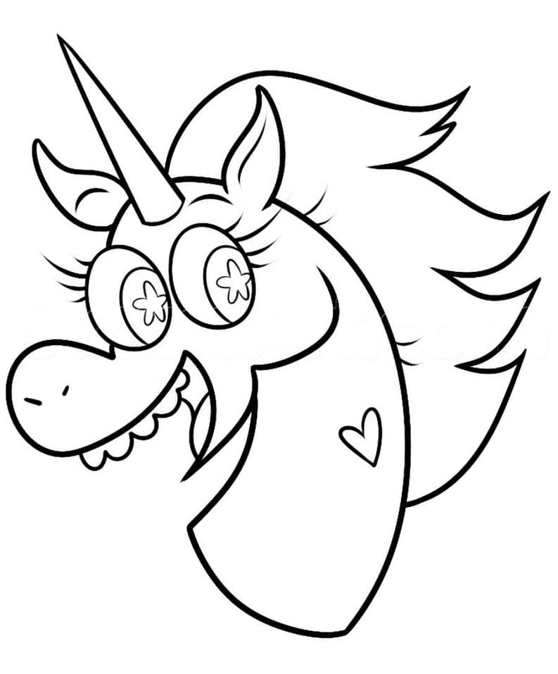 Cute Pony Head Coloring Page
