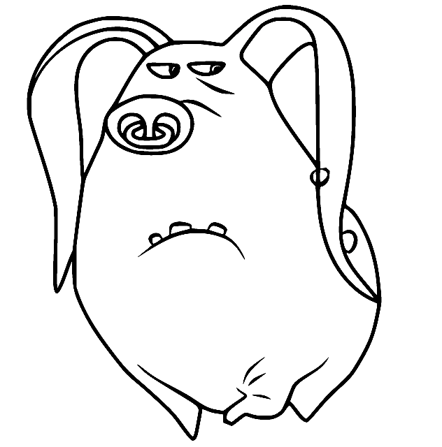 Cute Tattoo Pig Coloring Page