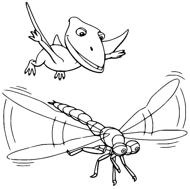 Don Flying with a Dragonfly Coloring Page