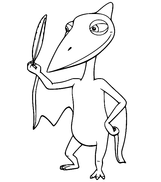 Don Pteranodon Holds a Leaf from Dinosaur Train