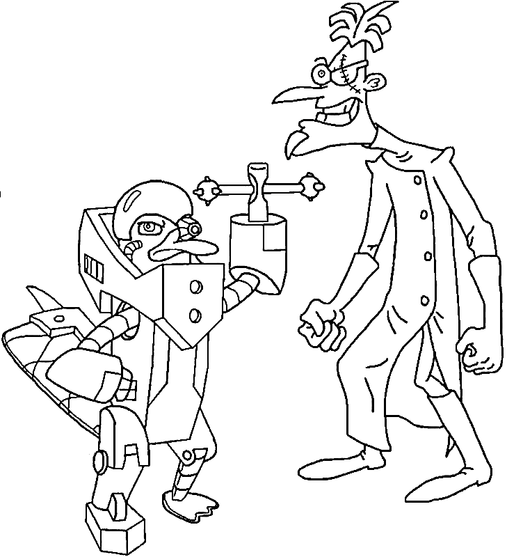 Dr Heinz build a robot from Phineas and Ferb