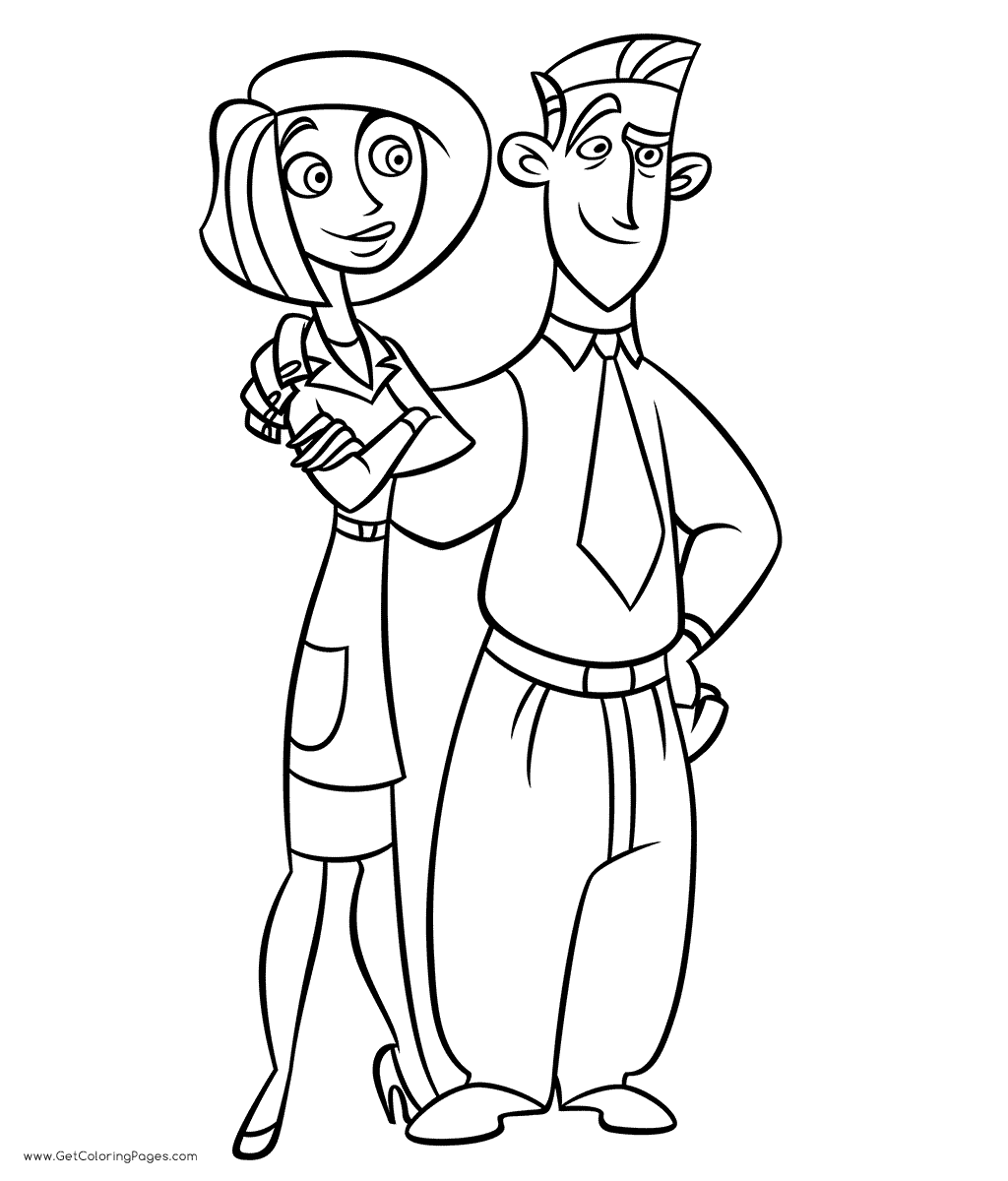 Dr. Ann and James Timothy Possible Coloring Page
