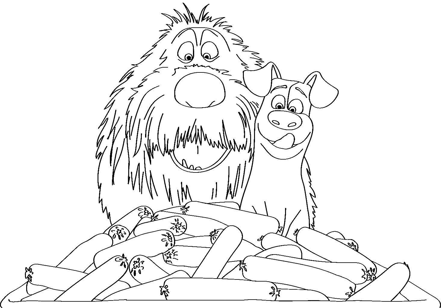 Duke and Max Coloring Page
