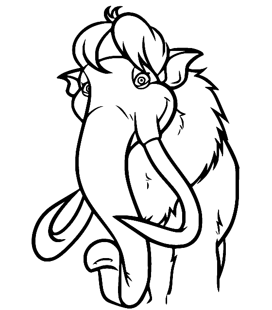 Ellie Mammoth Coloring Page