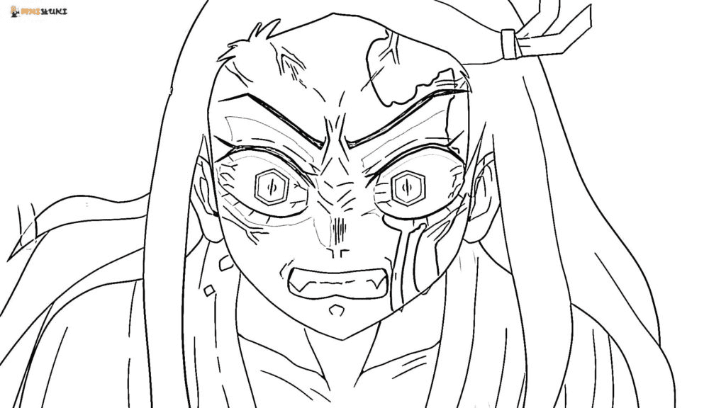 Evil Nezuko Coloring Pages