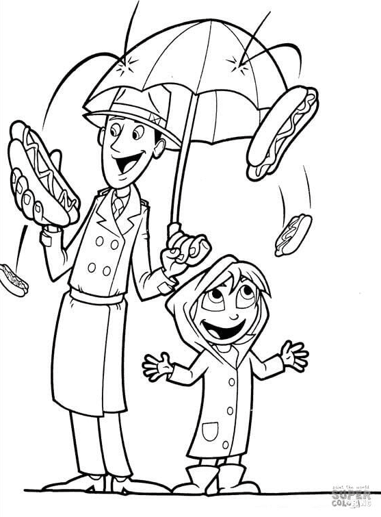 Falling Sandwiches Coloring Page