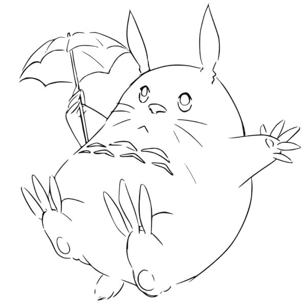 Fat Totoro Coloring Page