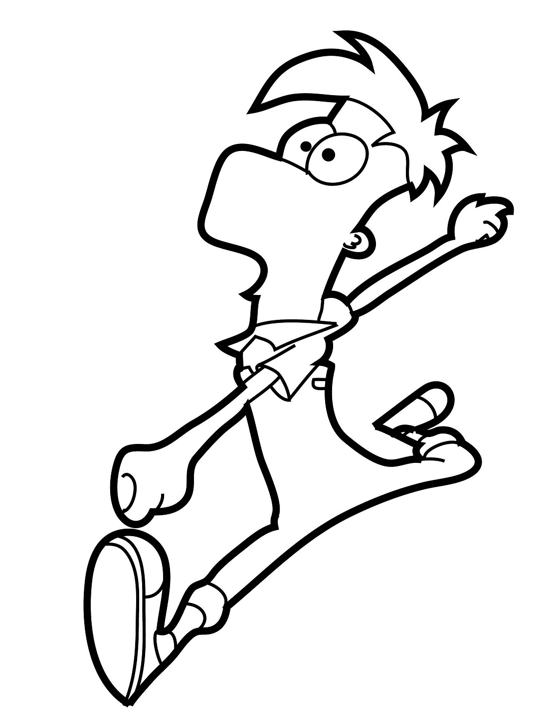 Ferb Running Coloring Page