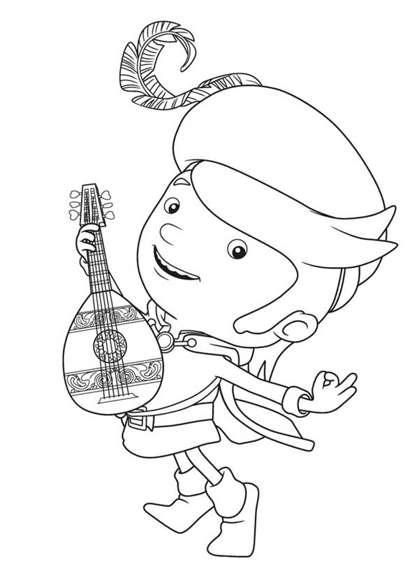 Desenho de Fernando tocando guitarra para colorir