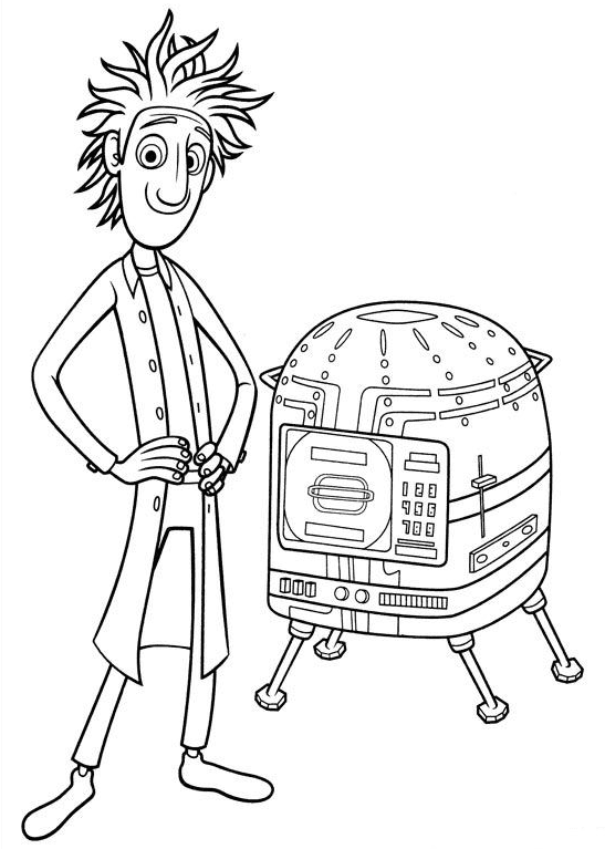 Flint With His Invention Coloring Page