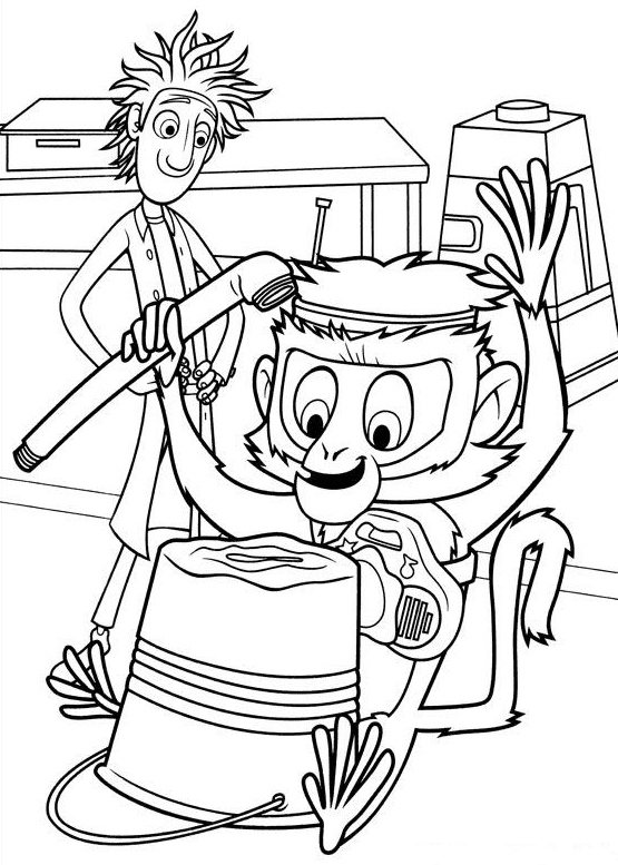 Flint With His Monkey Coloring Page