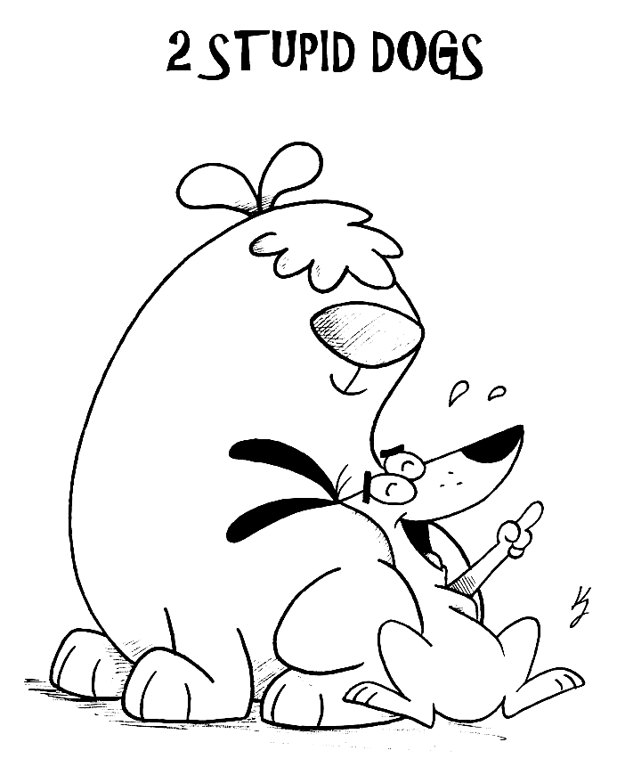 Free Printable 2 Stupid Dogs Coloring Page