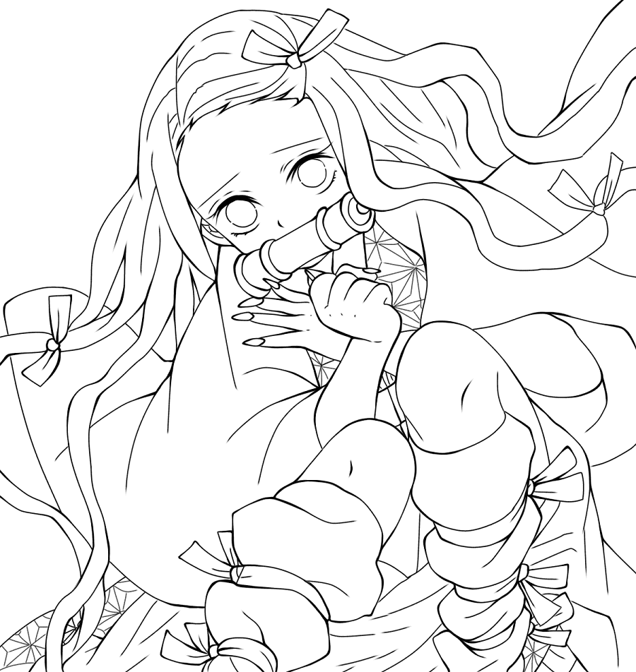 Imprimible Gratis Kamado Nezuko Coloring Pages Nezuko Coloring Pages 