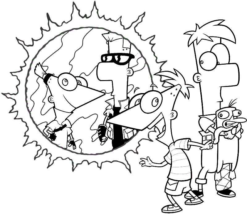 Free Printable Phineas and Ferb Coloring Page