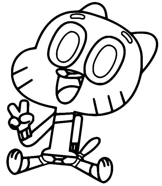 Funny Gumball Coloring Page