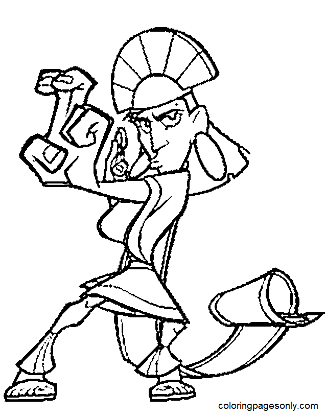Funny Kuzco Coloring Page