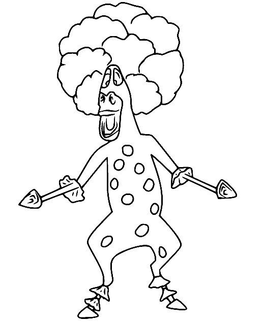 Funny Marty Zebra Coloring Page