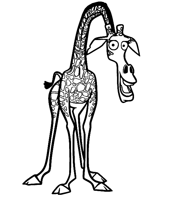 Funny Melman Giraffe Coloring Page