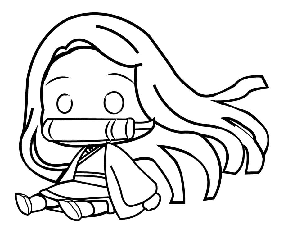 Funny Nezuko Coloring Pages