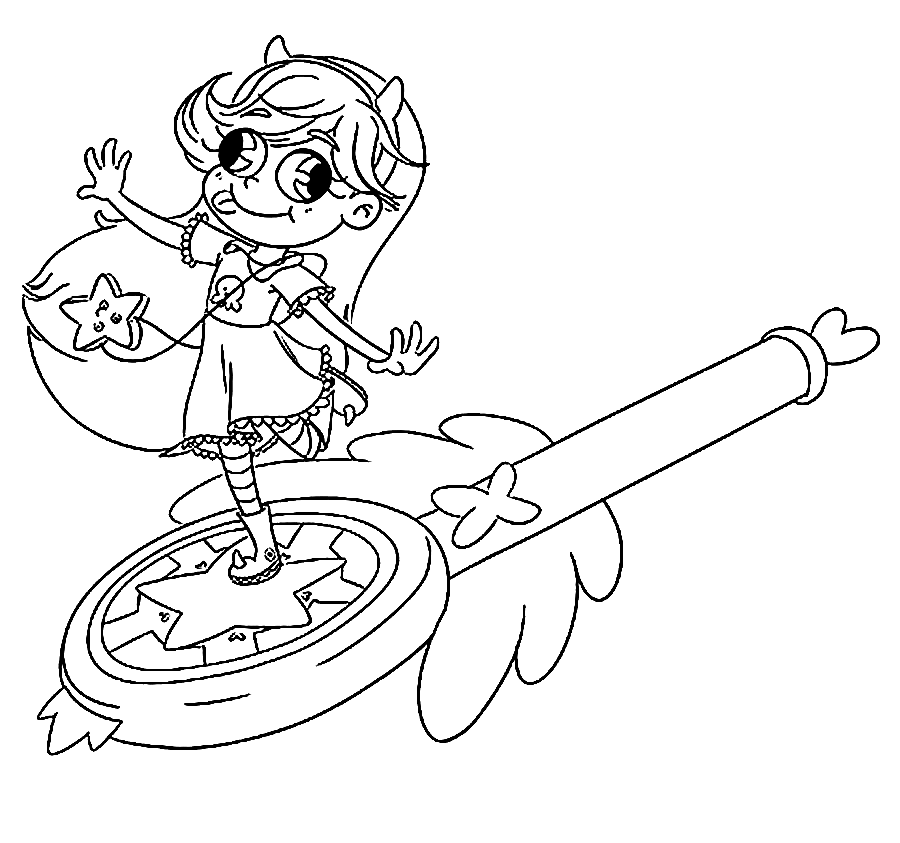 Funny Star Butterfly Coloring Page