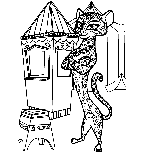 Gia the Jaguar Coloring Page