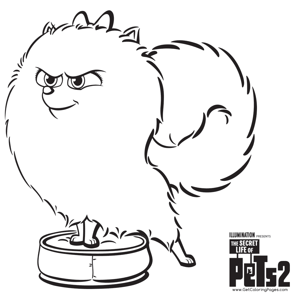 Gidget from The Secret Life Of Pets 2 Coloring Page