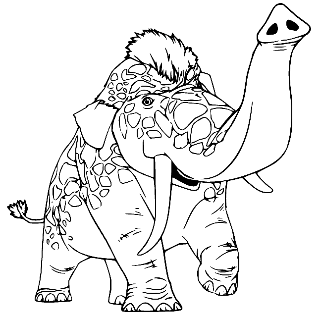 Girelephant from The Croods Coloring Page