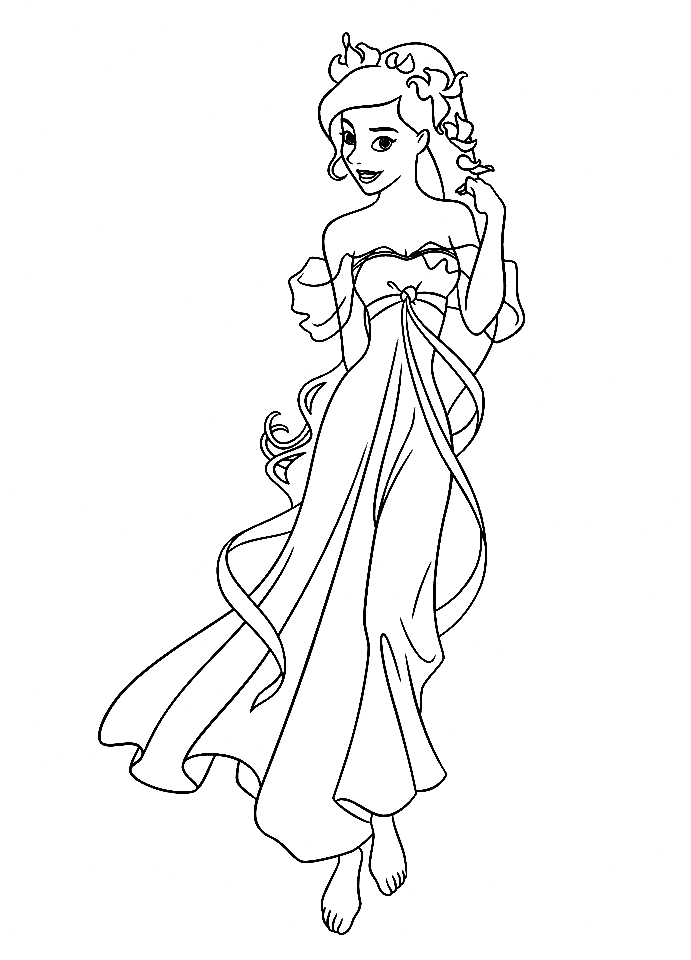 Giselle Smiling Coloring Page