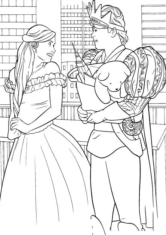 Giselle and Prince Edward Coloring Page