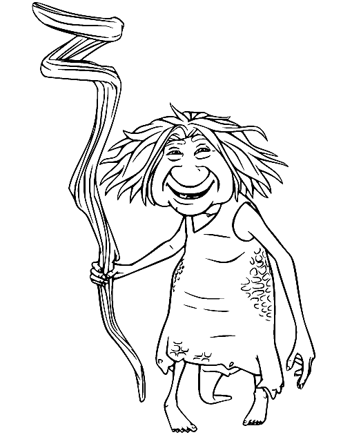 Gran from The Croods Coloring Page