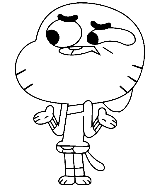 Gumball Spread His Hands Coloring Page