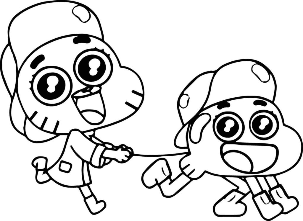 Gumball and Darwin Watterson Coloring Pages