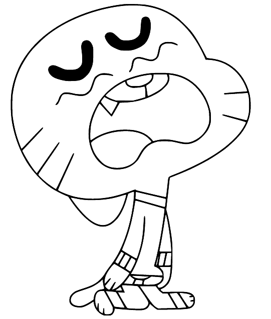 Gumball is Crying Coloring Page