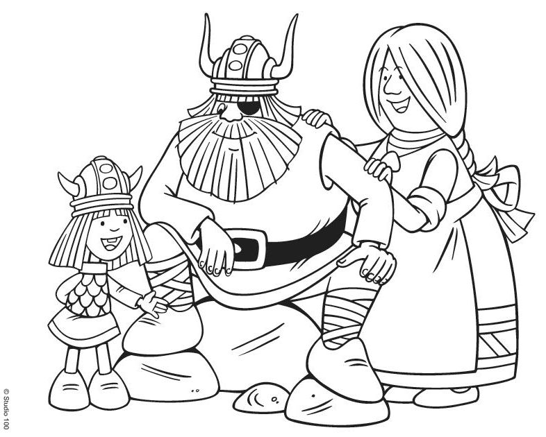 Halvar, Vicky and Ylva Coloring Page